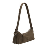 Valeria Olive Recycled Vegan Suede Shoulder Bag
