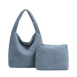 Johanna Chambray Large Recycled Vegan Suede Shoulder Bag
