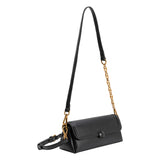 Fancy Black Vegan Leather Shoulder Bag