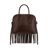 Halle Espresso Recycled Vegan Leather Top Handle Bag