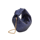 Amber Navy Rhinestone Studded Hobo Bag