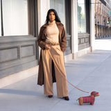 Dog Plaid Vegan Leather Crossbody Bag