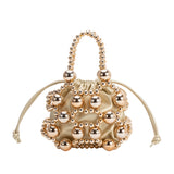 Bobby Gold Beaded Top Handle Bag