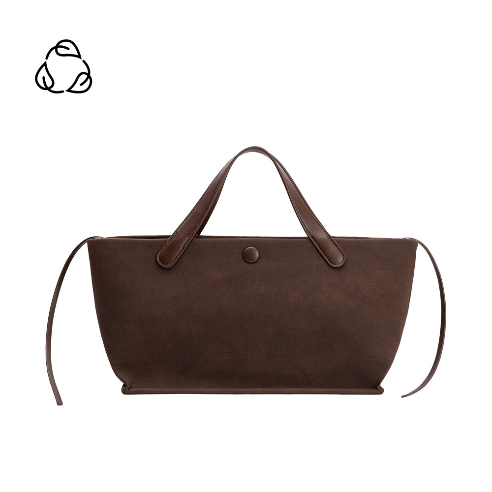 Jill Chocolate Brown Recycled Vegan Suede Tote Bag