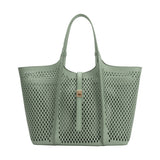Malia Sage Laser Cut Vegan Leather Tote Bag