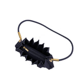 Carrie Navy Pleated Vegan Suede Shoulder Bag