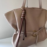 SAMPLE BD1055 Taupe Knotted Long Rope Bag Charm - FINAL SALE