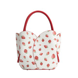Tulip Red Strawberry Recycled Vegan Top Handle Bag