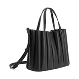 Adela Black Recycled Vegan Leather Tote Bag