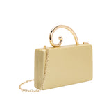 Raya Gold Vegan Leather Crossbody Bag