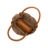 Tulip Tan Embossed Raffia Recycled Vegan Top Handle Bag