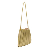 Carrie Avocado Pleated Vegan Leather Shoulder Bag
