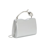 Belle Silver Vegan Leather Crossbody Bag
