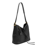 Thalia Black Recycled Vegan Leather Tote Bag
