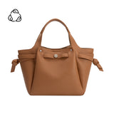 Avril Caramel Recycled Vegan Leather Top Handle Bag