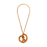 SAMPLE BD1054 Tan Pretzel Crochet Bag Charm - FINAL SALE
