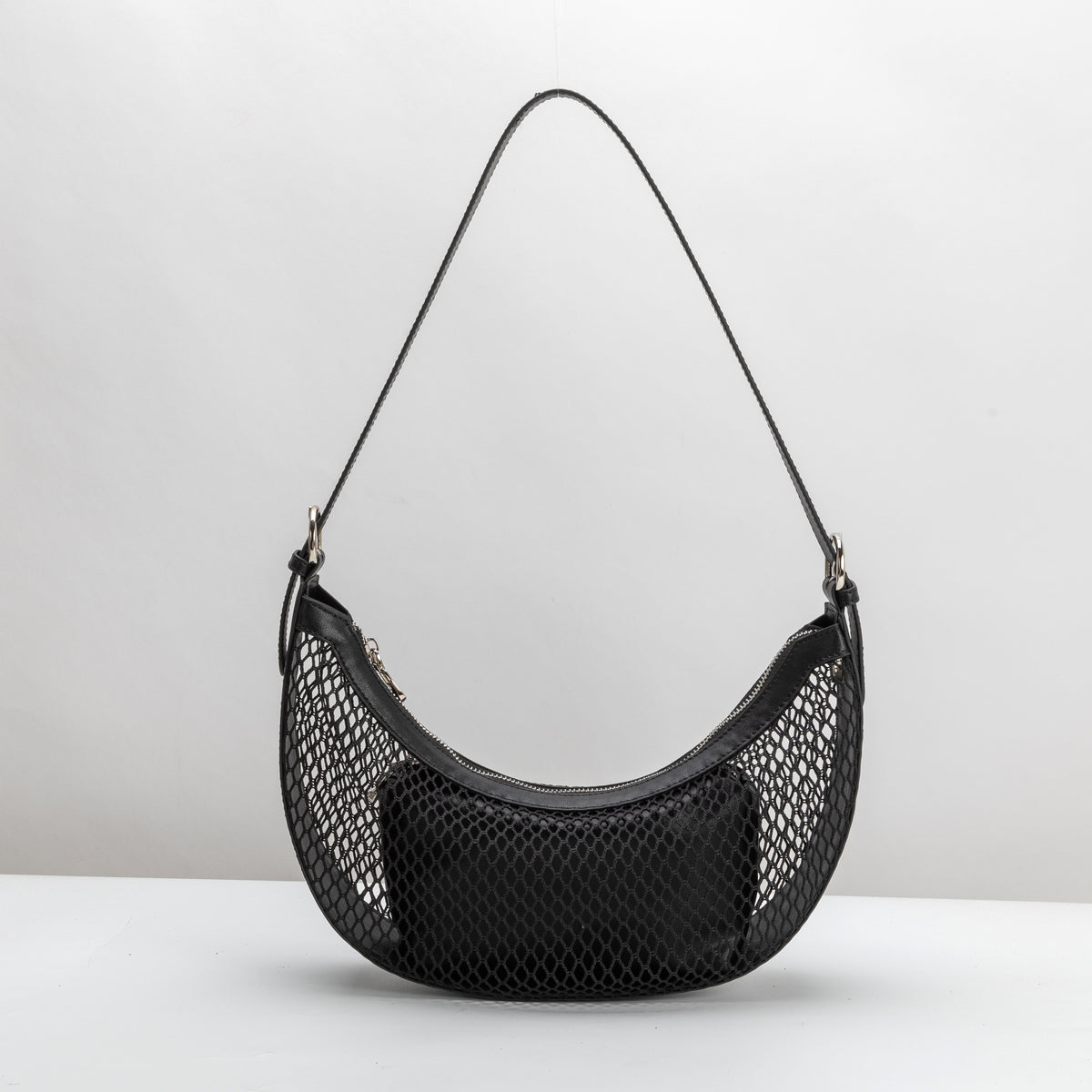 Melie Bianco SM6712 Black Mesh Shoulder Bag