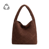 Johanna Tobacco Large Recycled Vegan Suede Shoulder Hobo Bag