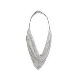 SAMPLE YS8502 Silver Crystal Mesh Top Handle Bag - FINAL SALE