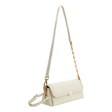 Fancy Ivory Vegan Leather Shoulder Bag