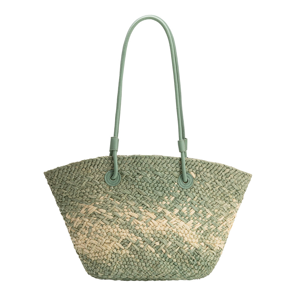 Sunset Sage Straw Tote Bag