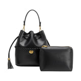 Janae Black Recycled Vegan Leather Top Handle Bag