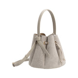 Laguna Light Gray Mini Recycled Vegan Suede Top Handle Bag