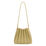Carrie Avocado Pleated Vegan Leather Shoulder Bag