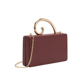 Raya Burgundy Vegan Leather Crossbody Bag