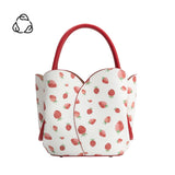 Tulip Red Strawberry Recycled Vegan Top Handle Bag