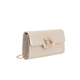 Elodie Champagne Satin Crossbody Bag