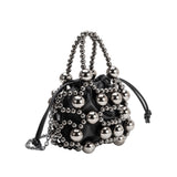 Bobby Black Beaded Top Handle Bag