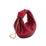 SAMPLE BD3002 Burgundy Crystal Studded Hobo Bag - FINAL SALE