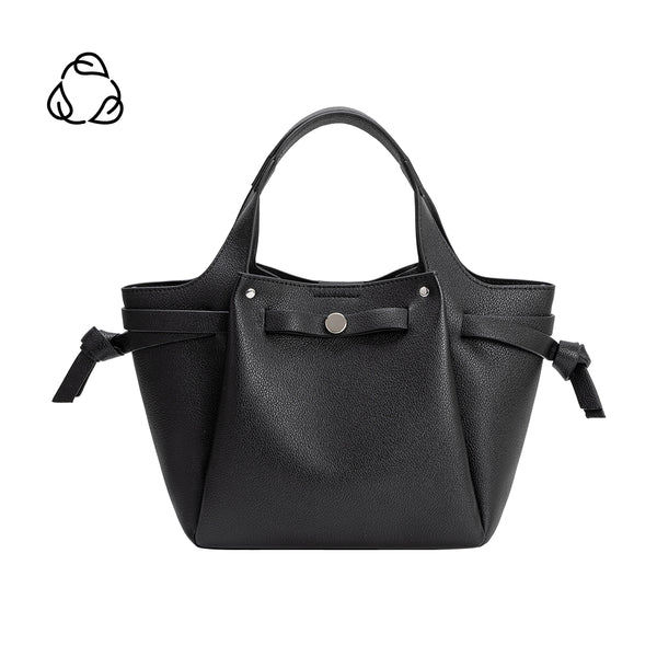 Black Avril Recycled Vegan Leather Top Handle Bag | Melie Bianco