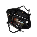 Imelda Black Recycled Vegan Leather Tote Bag