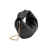 Amber Black Rhinestone Studded Hobo Bag