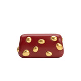 Freyja Burgundy Orbs Vegan Leather Clutch Bag