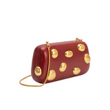 Freyja Burgundy Orbs Vegan Leather Clutch Bag