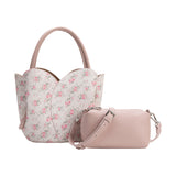 Tulip Pink Flowers Recycled Vegan Top Handle Bag