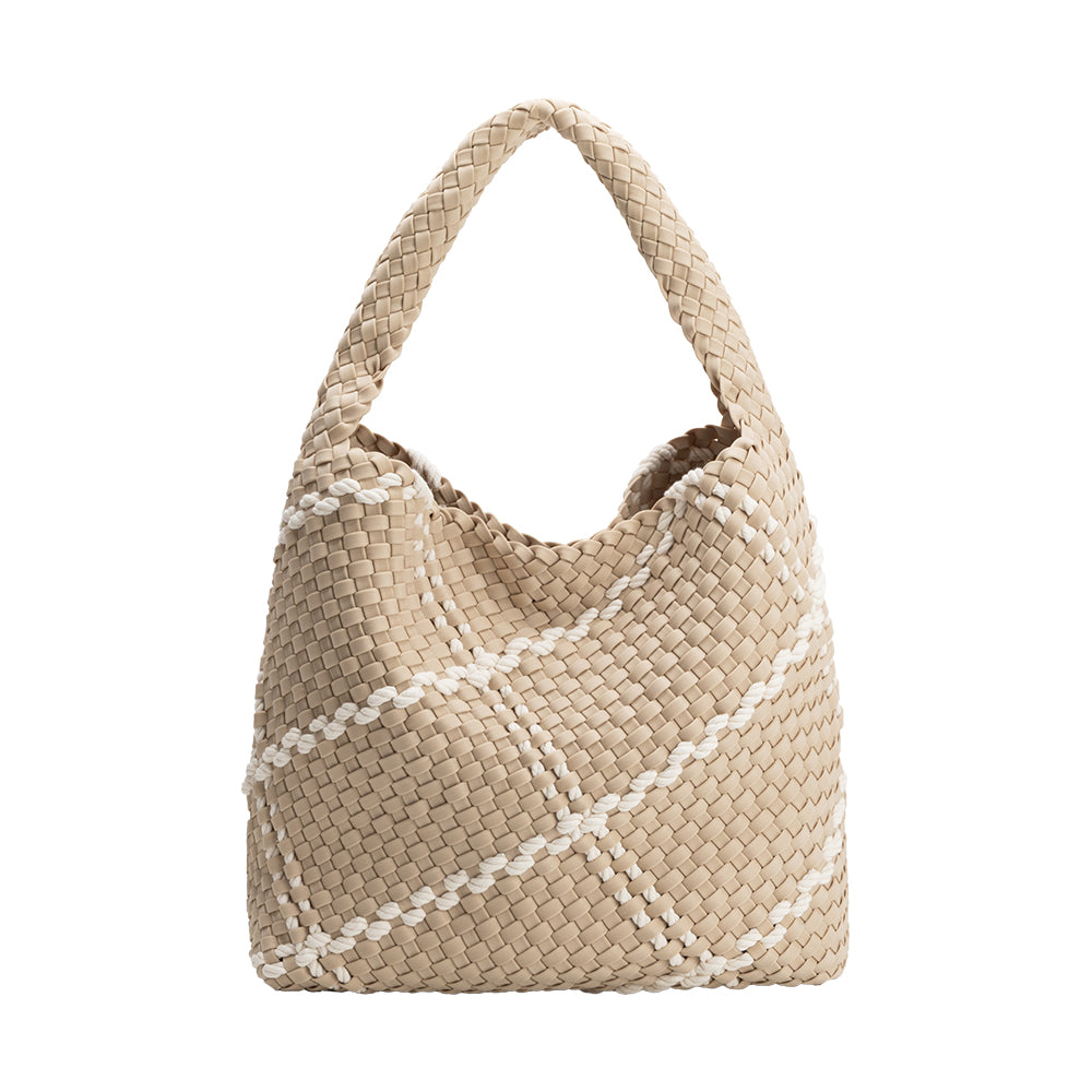 Johanna Almond Large Nylon Shoulder Bag