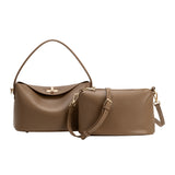 Lana Taupe Recycled Vegan Leather Crossbody Bag