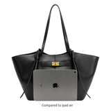 Imelda Black Recycled Vegan Leather Tote Bag