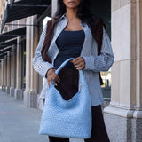Johanna Chambray Large Recycled Vegan Suede Shoulder Bag