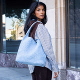 Johanna Chambray Large Recycled Vegan Suede Shoulder Bag