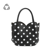 Tulip Black Polka Dot Recycled Vegan Top Handle Bag
