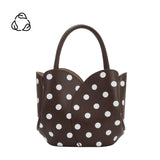 Tulip Chocolate Polka Dot Recycled Vegan Top Handle Bag