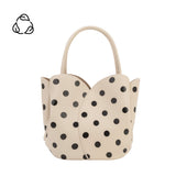 Tulip Cream Polka Dot Recycled Vegan Top Handle Bag
