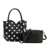 Tulip Black Polka Dot Recycled Vegan Top Handle Bag