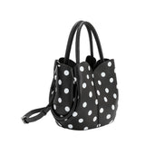 Tulip Black Polka Dot Recycled Vegan Top Handle Bag