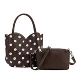 Tulip Chocolate Polka Dot Recycled Vegan Top Handle Bag